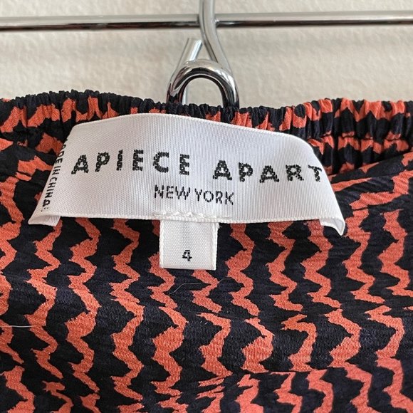 Apiece Apart Baja Tie Skirt – Navy & Burnt Orange – Silk – Size 4 - Picture 7 of 7